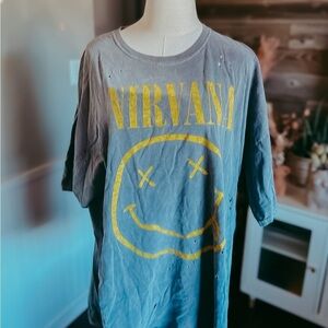 UO | Nirvana Destroyed Graphic T-Shirt Dress #16